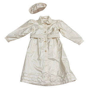 Vintage FW F.W. Fischer Girls Pearl Dress Coat Hat Size L 14 Saks Fifth Avenue